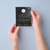 Elegant Marble Black-Gold Salon Qr Code & Logo Flyer (Hand)