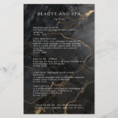 Elegant Marble Black-Gold Salon QR Code Pricelist Flyer (Voorkant)