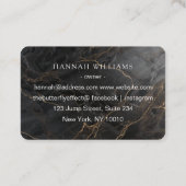 Elegant Marble Black-Gold Salon Visitekaartje (Achterkant)