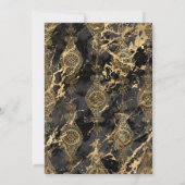 ELEGANT MARBLE BLACK GOLD VINTAGE WEDING KAART (Achterkant)