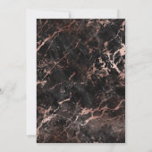 Elegant Marble Black Roos Gold Wedding Kaart (Achterkant)
