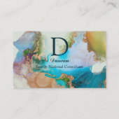 Elegant Marble Blue White Mint Visitekaartje (Achterkant)