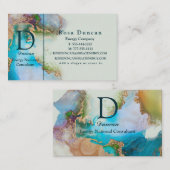 Elegant Marble Blue White Mint Visitekaartje (Voorkant / Achterkant)