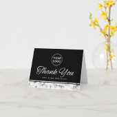 Elegant marble border logo bedankt kaart (Gele Bloem)