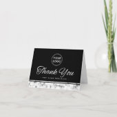 Elegant marble border logo bedankt kaart (Voorkant)