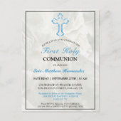 Elegant Marble Boys 1st Heilige Communauteit Briefkaart (Voorkant)