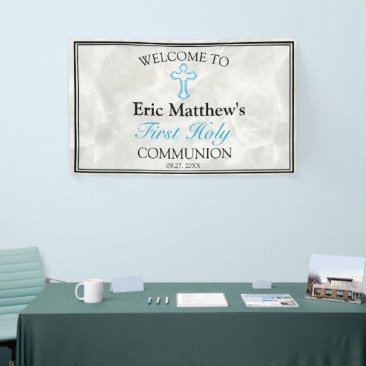 Elegant Marble Boys First Heilige Communauteit Wel Spandoek (Beurs)