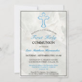 Elegant Marble Boys First Heilige Communie Kaart (Voorkant)