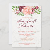 Elegant Marble Burgundy Mauve Peach Vrijgezellenfe Kaart (Voorkant)