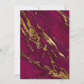 Elegant Marble Burgundy Red Wedding Kaart (Achterkant)