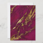 Elegant Marble Burgundy Red Wedding Kaart (Achterkant)