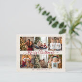 Elegant Marble Christmas Photo Collage Feestdagenkaart (Staand voorkant)