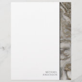 Elegant Marble Edge Stationery met Jouw naam (Voorkant)