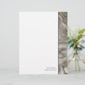 Elegant Marble Edge Stationery met Jouw naam (Staand voorkant)