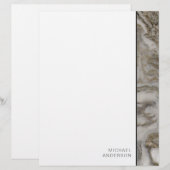 Elegant Marble Edge Stationery met Jouw naam (Voorkant / Achterkant)