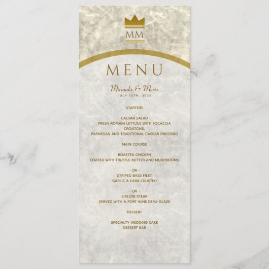 Elegant Marble en Gold Menu (Voorkant)