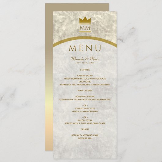 Elegant Marble en Gold Menu (Voorkant / Achterkant)