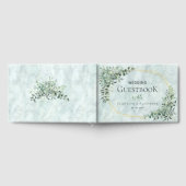 Elegant Marble Eucalyptus Geometric Wedding Gastenboek (Volledig)