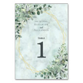 Elegant Marble Eucalyptus Geometric Wedding Kaart (Voorkant)