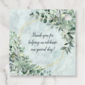 Elegant Marble Eucalyptus Greenery Gold Wedding Bedankjes Labels (Achterkant)