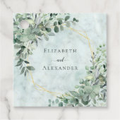 Elegant Marble Eucalyptus Greenery Gold Wedding Bedankjes Labels (Voorkant)