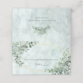 Elegant Marble Eucalyptus Greenery Gold Wedding Plaatskaartje (Buitenkant ongevouwen)