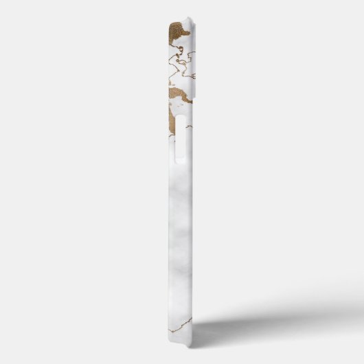 Elegant Marble Faux Gold Glitter Monogram Naam Case-Mate iPhone Case (Achterkant / Rechts)