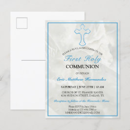 Elegant Marble First Heilige Communauteit Uitnodig Uitnodiging Briefkaart