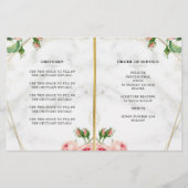 Elegant Marble Floral Celebration Programme of Lif (Achterkant)