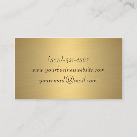 Elegant Marble Floral Roos en Gold Heart Florist Visitekaartje (Achterkant)