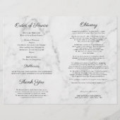 Elegant Marble | Funeral Memorial Photo Programme Flyer (Achterkant)
