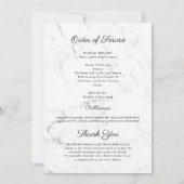 Elegant Marble | Funeral Memorial Photo Programme Kaart (Achterkant)