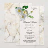 Elegant Marble Funeral Memorial Service Kaart (Voorkant / Achterkant)
