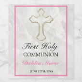 Elegant Marble Girls First Heilige Commune Wine La Wijn Etiket (Enkel label)