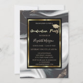 Elegant Marble Glitter Gradup Afstuderen Kaart (Voorkant)