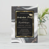 Elegant Marble Glitter Gradup Afstuderen Kaart (Staand voorkant)