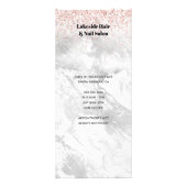 Elegant Marble Glitter Salon Price List Services Reclamekaart (Achterkant)