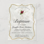Elegant Marble Gold Baby Baptism Briefkaart Invite (Voorkant)