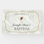 Elegant Marble Gold Baby Baptisme Welkom Spandoek (Horizontaal)