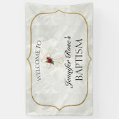 Elegant Marble Gold Baby Baptisme Welkom Spandoek (Verticaal)