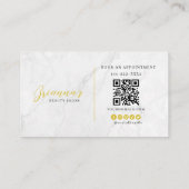 Elegant Marble Gold Beauty Salon Benoeming Visitekaartje (Achterkant)