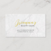 Elegant Marble Gold Beauty Salon Benoeming Visitekaartje (Voorkant)