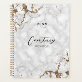 Elegant Marble & Gold Logo Business 2023 Planner (Voorkant)