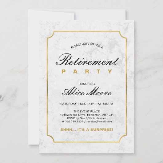Elegant Marble & Gold | Pensioenfonds voor onderne Kaart (Voorkant)