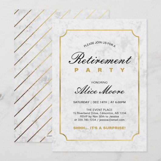 Elegant Marble & Gold | Pensioenfonds voor onderne Kaart (Voorkant / Achterkant)