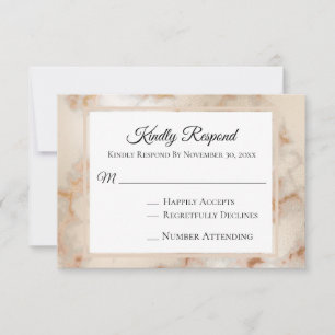 *~* Elegant Marble Gold Veins AR2 Wedding RSVP