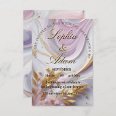 Elegant Marble & Gold Wedding Invitation Bedankkaart (Voorkant / Achterkant)