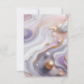 Elegant Marble & Gold Wedding Invitation Kaart (Achterkant)