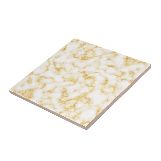 Elegant Marble - Gold White Tegeltje (Zijkant)