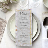 Elegant Marble Gray and Gold Simple Wedding Menu